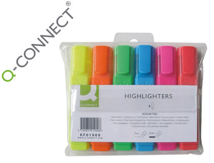 6 marcadores fluorescentes Q-Connect colore surtidos